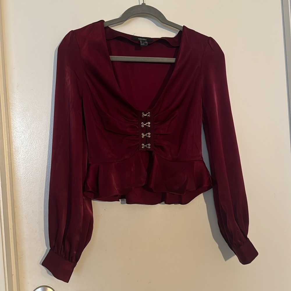Forever 21 corset long sleeve top